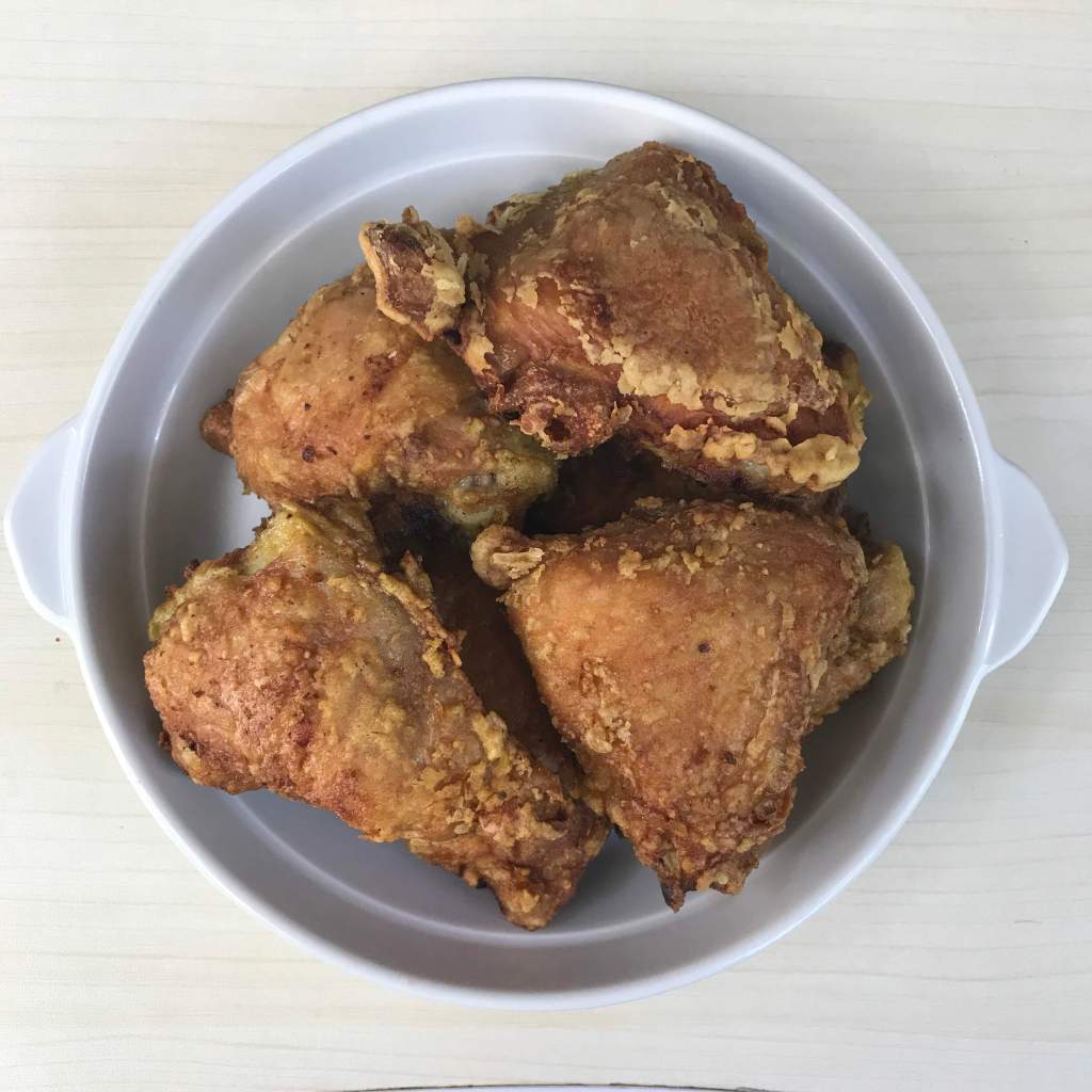 A platter of crispy korean style fried chicken inspired by Crash Landing on You