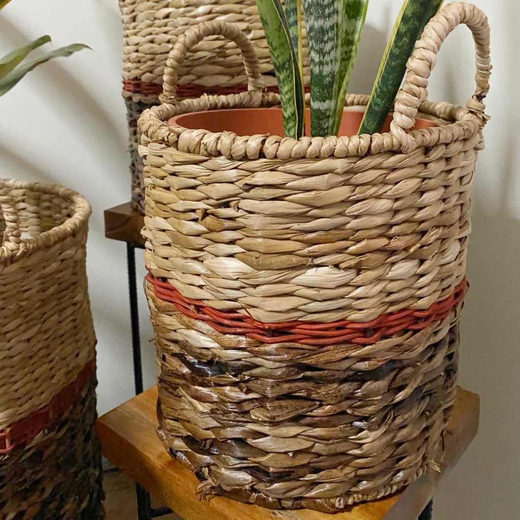Close up of a Philippine-made woven basket